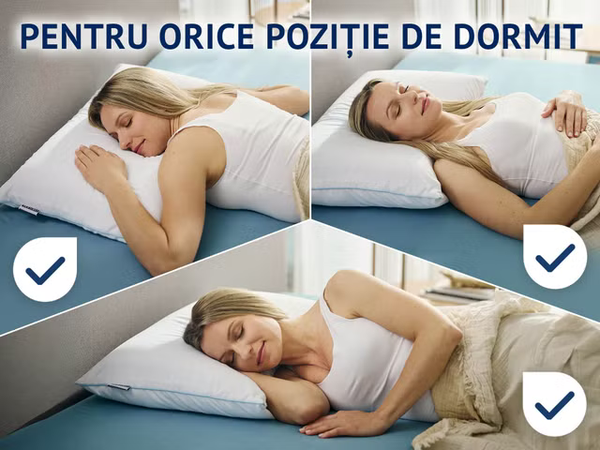 Pernă cu Dublă Funcționalitate și Efect Răcoritor, 50x70 cm