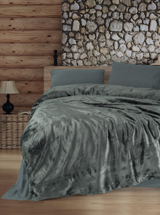 Lenjerie Cocolino Stone Lime | Set pufos și modern