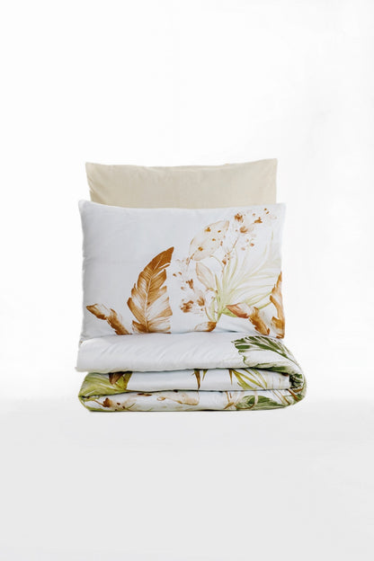 Lenjerie Satin Floral | Bumbac satinat cu imprimeu delicat